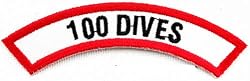 100 Dives Chevron Patch Embroidered Iron On Scuba Diving Emblem Souvenir