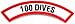 100 Dives Chevron Patch Embroidered Iron On Scuba Diving Emblem Souvenir