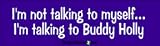 I'm Not Talking To Myself I'm Talking to Buddy Holly - funny bumper stickers (Medium)