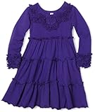 IMAGE OF Love U Lots Girls 7-16 Tiered Dress With Ruffles And Flowers, Purple, 10