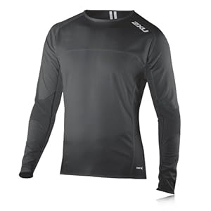 2XU Men's Compression Long Sleeve Top (Black/Black, Large)