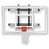 First Team Powermount Pro Wall-Mounted Basketball Hoop with 60 Inch Glass Backboard