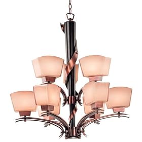Oslo 9 light Chandelier, 9LIGHT, BRNSH CP BL CHR by Home Decorators Collection