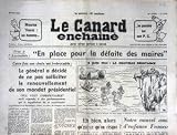 CANARD ENCHAINE (LE) [No 2274] du 20/05/1964 - MAURICE THOREZ - FREY A L'ASSEMBLEE - EN PLACE POUR LA DEFAITE DES MAIRES - LE GENERAL A DECIDE DE NA PAS SOLLICITER LE RENOUVELLEMENT DE SNO MANDAT PRESIDENTIEL - NOTRE NOUVEL AMI D'ENFANCE FRANCO.