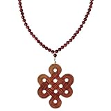 14k Yellow Gold Carnelian Necklace with Red Serpentine Pendant, 30