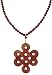 14k Yellow Gold Carnelian Necklace w/ Red Serpentine Pendant, 30"