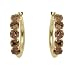 10k Yellow Gold Smoky Topaz Hoop Earrings