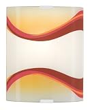 Wandleuchte “Napoli 1″ mit Glas in schwungvoller Musterung / rot