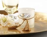 The Golden Years! 50th Anniversary Frosted Glass Votive with Gold Tassel - Set of 4