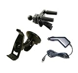 GA-WXWM, BKT200, IG-A05, GA-CAR: Windshield Suction Cup and Vent Mount with Bracket Cradle Holder and Car Charger for Garmin Nuvi 200, 200W, 250, 250W, 260, 260W, 270, 205, 205W, 255, 255W, 265T, 265WT, 275T