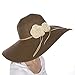 Sakkas Bella UPF 50+ 100% Paper Straw Flower Accent Wide Brim Floppy Hat