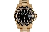 Rolex Mens Yellow Gold Gmt II Black Dial