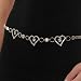 Heart Chain Belt Austrian Crystal Rhinestones Silver Tone Adjustable