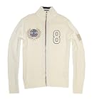 Tommy Hilfiger Men Full-Zip Cardigan Sweater Jacket (L, Off white)