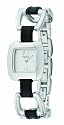 Fossil Ladies Dress, SS Case, Black leather and ss link bracelet, white dial ES1978