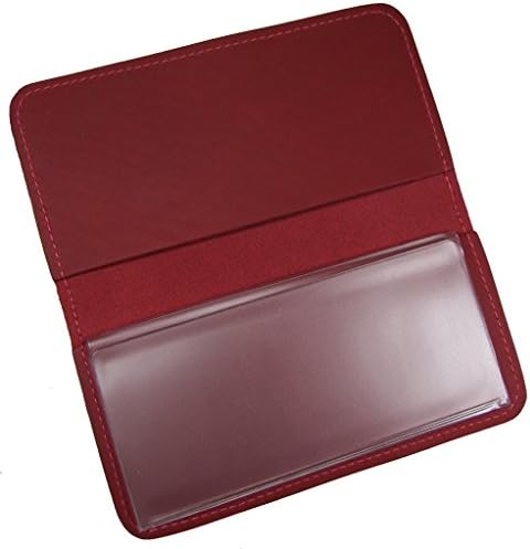 Unisex Leather Standard Checkbook Cover USA Made, Red