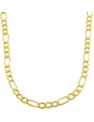 14 Karat Yellow Gold 7.4-mm Semi-solid Figaro Chain (22 Inch)
