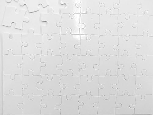 Blank Puzzle, 48 pcs., Pre-coated to Accept Sublimation & Heat Transfer Printing. Rectangular; 8x10 in., Gloss White Surface. Compatible with Leading Heat Presses and Transfer Paper Sublimation Printers.