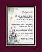 "Godparents" Touching 8x10 Poem, Double-matted in Burgundy/Dark Green And Enhanced With Watercolor Graphics.