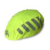 BTR EXTRA THICK LINING High Visibility Universal Size Bike / Bicycle Waterproof Helmet Cover With Reflective Stripes - One Size Fits All