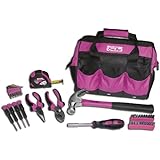 The Original Pink Box PB30TBK 12-Inch Tool Bag and 30-Piece Tool Set, Pink
