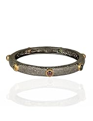 925 Sterling Silver Tourmaline Gemstone Bangle Cz Gold Plated Vermeil Handmade Jewelry