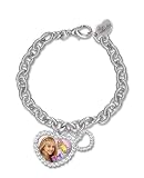 Licensed Disney Hannah Montana Crystal Heart Picture Charm Silver Bracelet