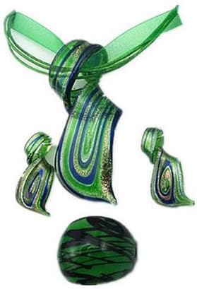 Bohemia Glass Spiral Twisty Pendant Necklace Jewelry Set Pendants Earrings Rings jewelry women
