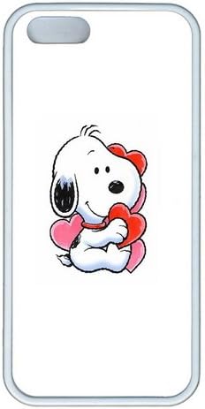 Snoopy In Love TPU Silicone Rubber iPhone 5 and iPhone 5S Case Cover - White