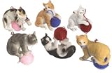 Cat with Yarn Christmas Ornaments Set of 6