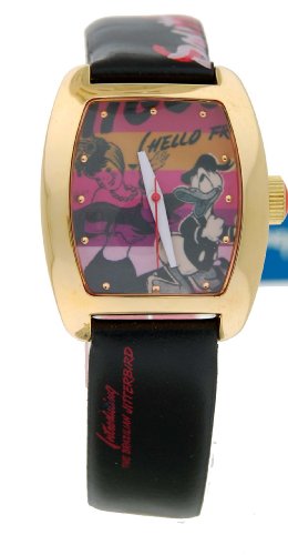 Disney Midsize Donald Duck Printed Leather Watch #MC1563