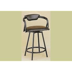 Click here to buy Black Vinyl Seat Dining Bar Stool Set Metal Barstools by Coaster.