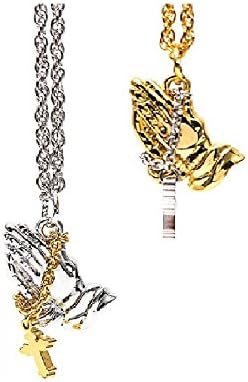 Honvast Praying Hands Cross Necklace
