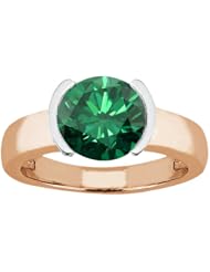 1.35 Ct Round Green SI1/SI2 Diamond 14K Rose Gold Ring
