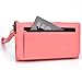 Smartphone Wristlet fits Samsung Galaxy Mega 2 : Exposed Screen to View Alerts [Salmon Pink / Clay Orange]