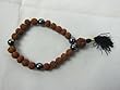 Rudraksha Hematite Bracelet Hand Mala 27 + 1 Beads Yoga Meditation Prayer Mala, Yoga Gift