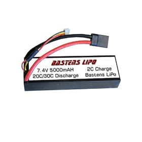 Bastens LiPo 7.4V 5000mAH upgrade battery for the Traxxas 2x4 4x4 VXL Raptor Stampede -... from Raptor Parts