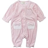 LoveLoveKids(ラブラブキッズ) ベロアハートジャガードフィットモンキーオール 80cm/ピンク NO.KK-31-3237