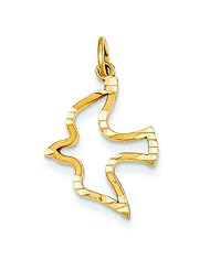 14K Yellow Gold Holy Spirit Dove Charm Religious