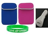 Non-OEM Amazon Kindle 2 Neoprene Sleeve Case with White USB Car Charger