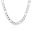Men`s Sterling Silver Heavy Figaro Link Necklace 28"