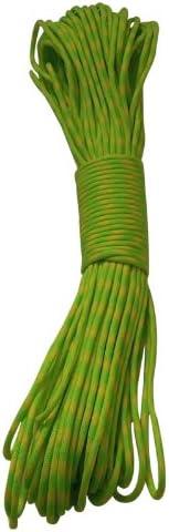 GraceAngie(TM) Fluo Green Yellow Camo New Paracord 550 Paracord Parachute Cord Lanyard Rope Mil Spec Type III 7 Strand 100 FT PS039