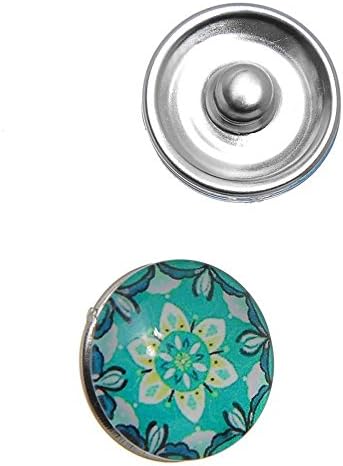 Wholesale Snap Buttons Glass Aluminum Round Fit DIY Snap Bracelets Mixed- Glass Aluminum, Mixed 50pcs