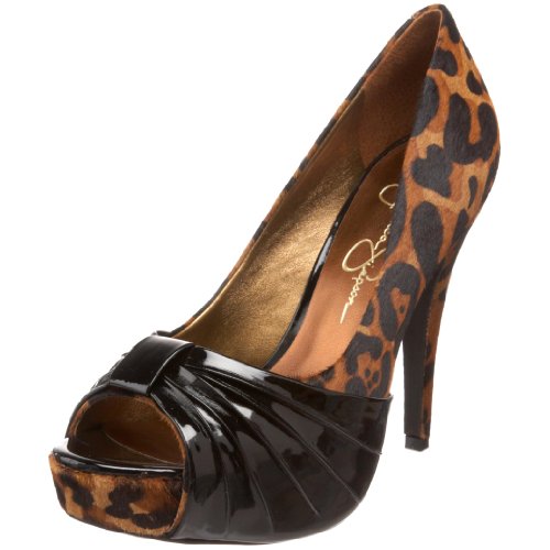 Jessica Simpson Women’s Alek2 Open-Toe Pump,Black Brown,