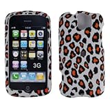 White with Black and Orange Leopard Spots Rubber Texture HTC MyTouch 3G Slide Snap on Cell Phone Case + Retail Package