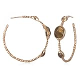 FASHION HOOP EARRING WITH SMOKY CZ