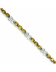 Genuine .925 Sterling Silver Whiskey Quartz Bracelet 10.3 Grams . 100% Satisfaction Guaranteed.
