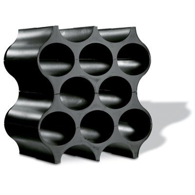 Koziol Black Acrylic Wine Stacker (H37cm x W35cm x D23cm)