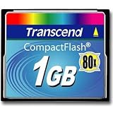 Transcend TS1GCF80 1GB 80x Type I Compact Flash Card