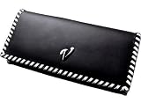 [ヴァンドーム] VenDome バイカラー ステッチ 牛革 ウォレット 長財布 黒×白 ステッチ